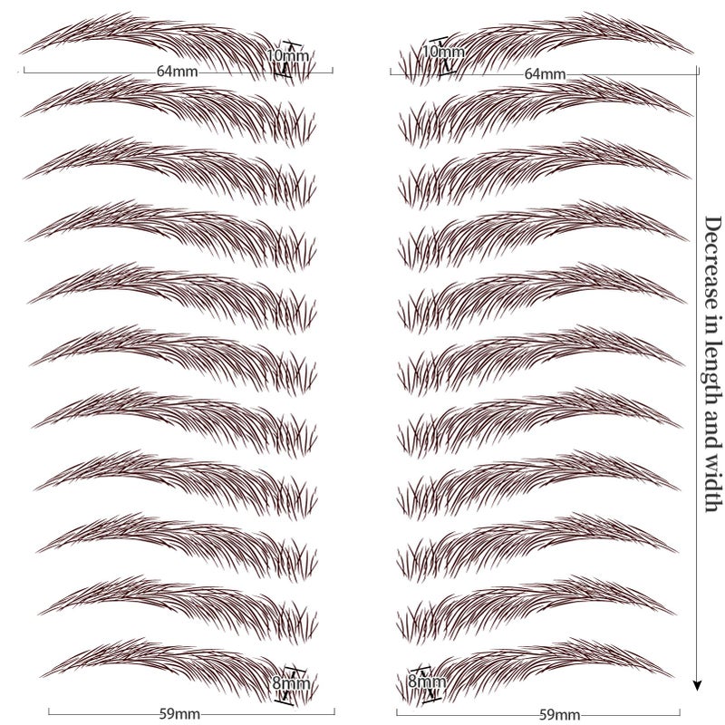 Aresvns Eyebrow Tattoo Stickers 99 Pairs! 9 Sheets Brown Fake Eyebrows,4D Tattoo Eyebrow with Real Hair,Eyebrow Transfer Stickers Christmas Gift - Image 4